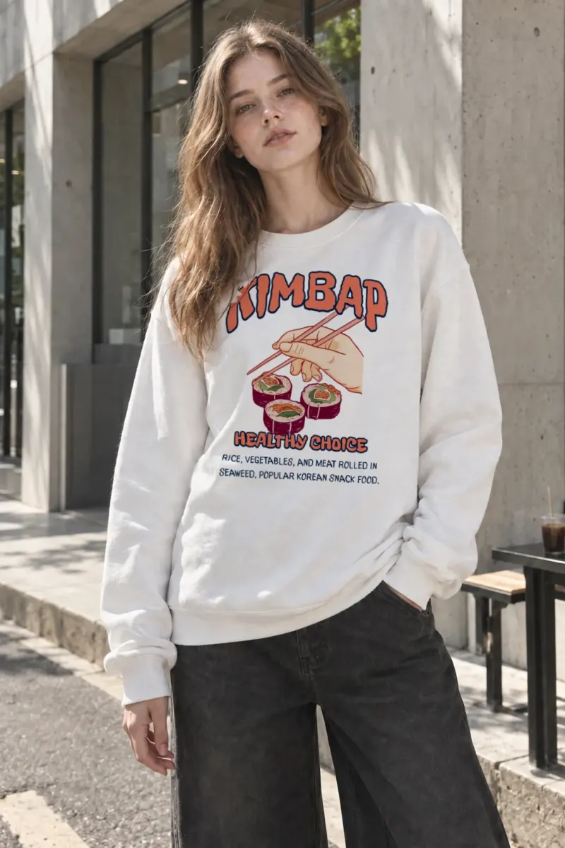 "Healthy Choice Kimbap" Heavy Blend Unisex Crewneck Sweatshirt | Gildan 18000
