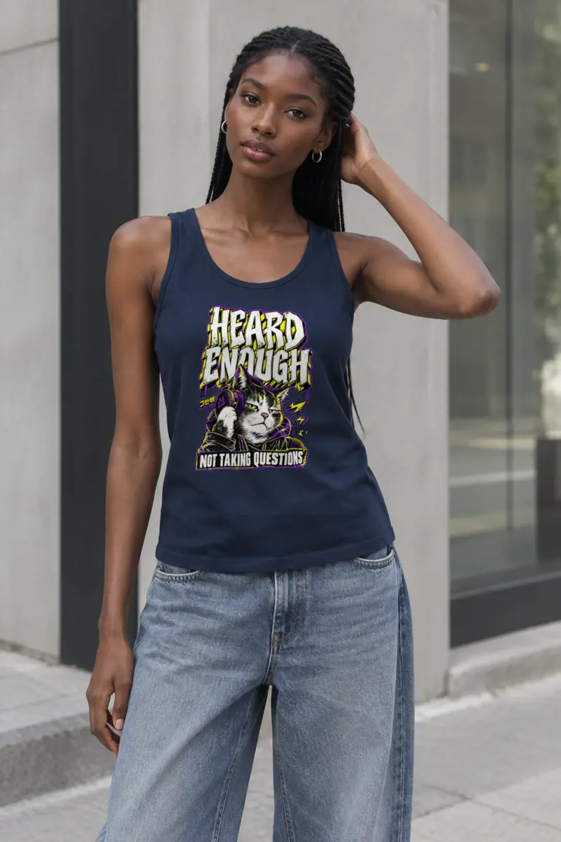 "Heard Enough Not Taking Questions" Unisex Jersey Tank