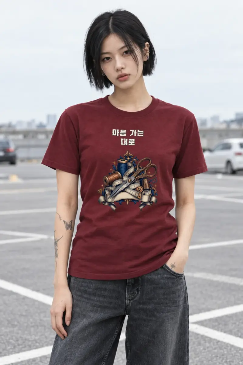 "Heart-Led Tailor" Heavyweight Unisex Crewneck T-shirt