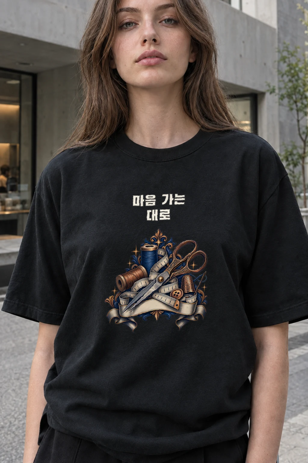 "Heart-Led Tailor" Heavyweight Unisex Crewneck T-shirt | Gildan 5000