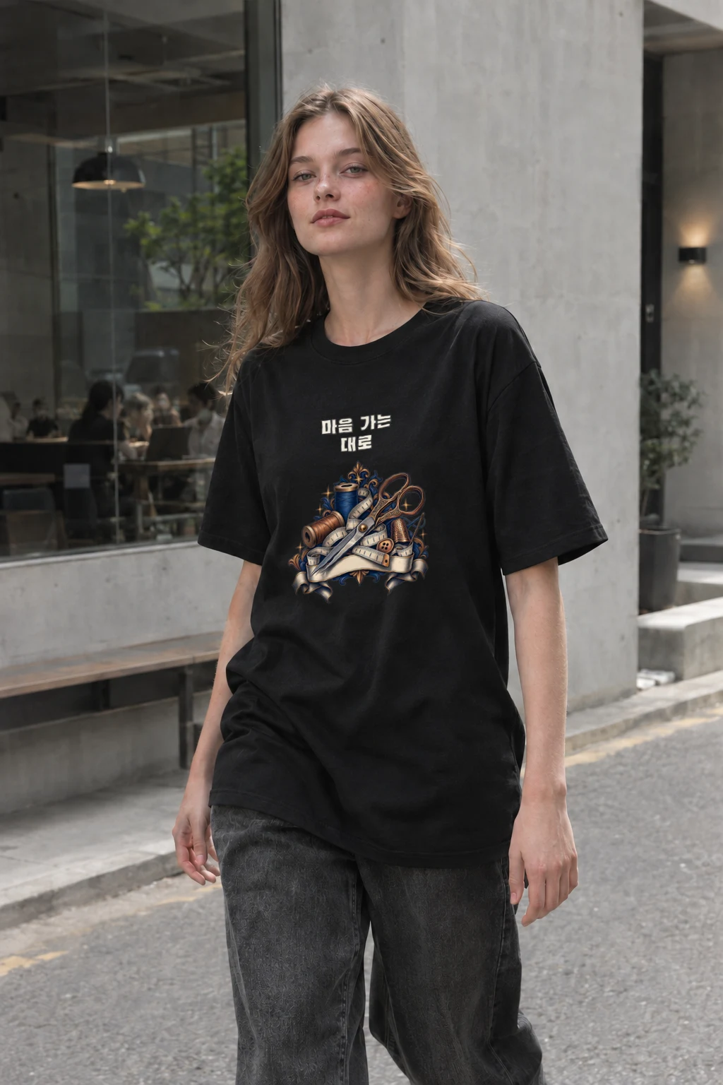 "Heart-Led Tailor" Heavyweight Unisex Crewneck T-shirt | Gildan 5000