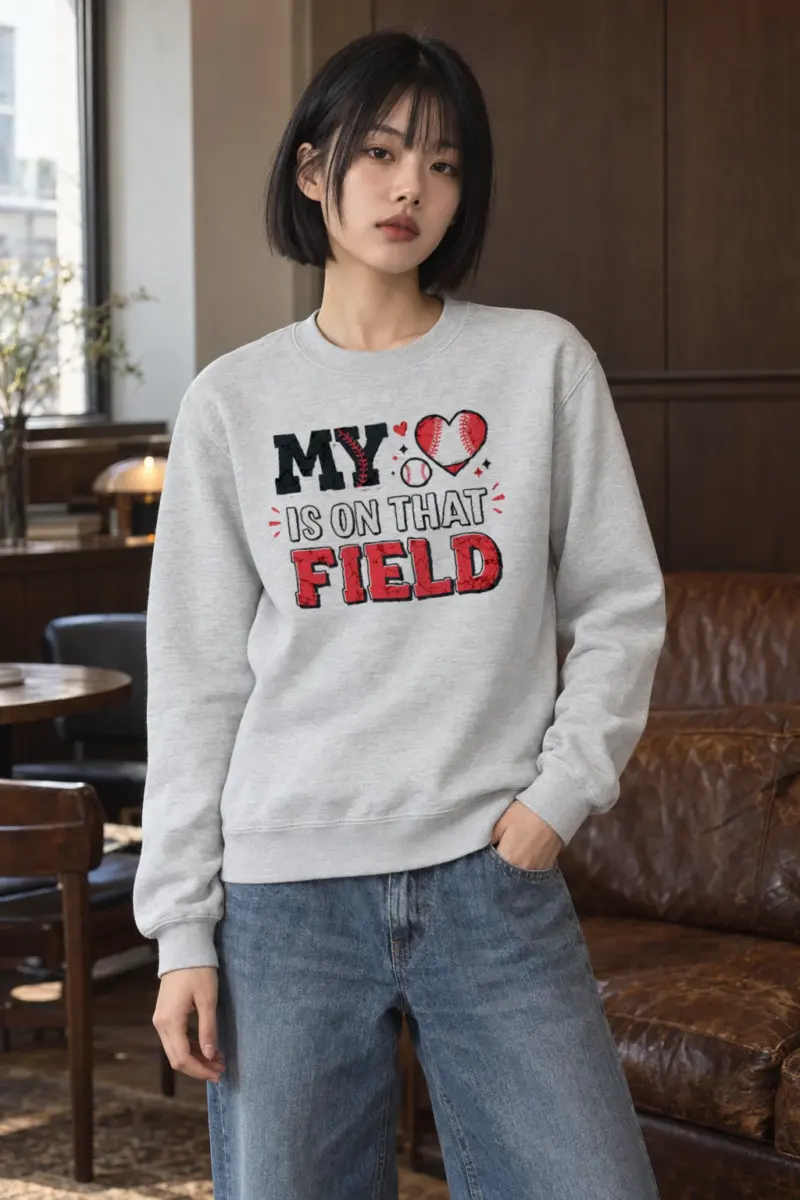 "Heart On The Field" Heavy Blend Unisex Crewneck Sweatshirt