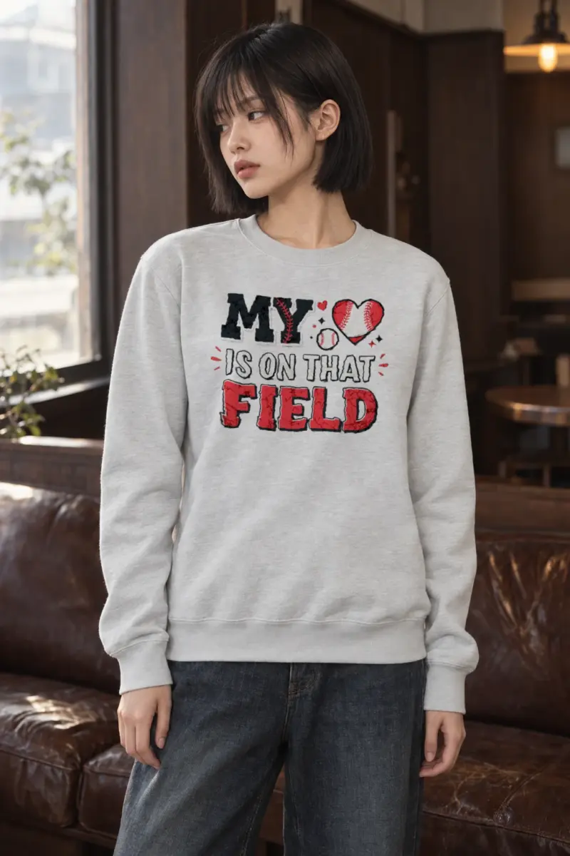 "Heart On The Field" Heavy Blend Unisex Crewneck Sweatshirt