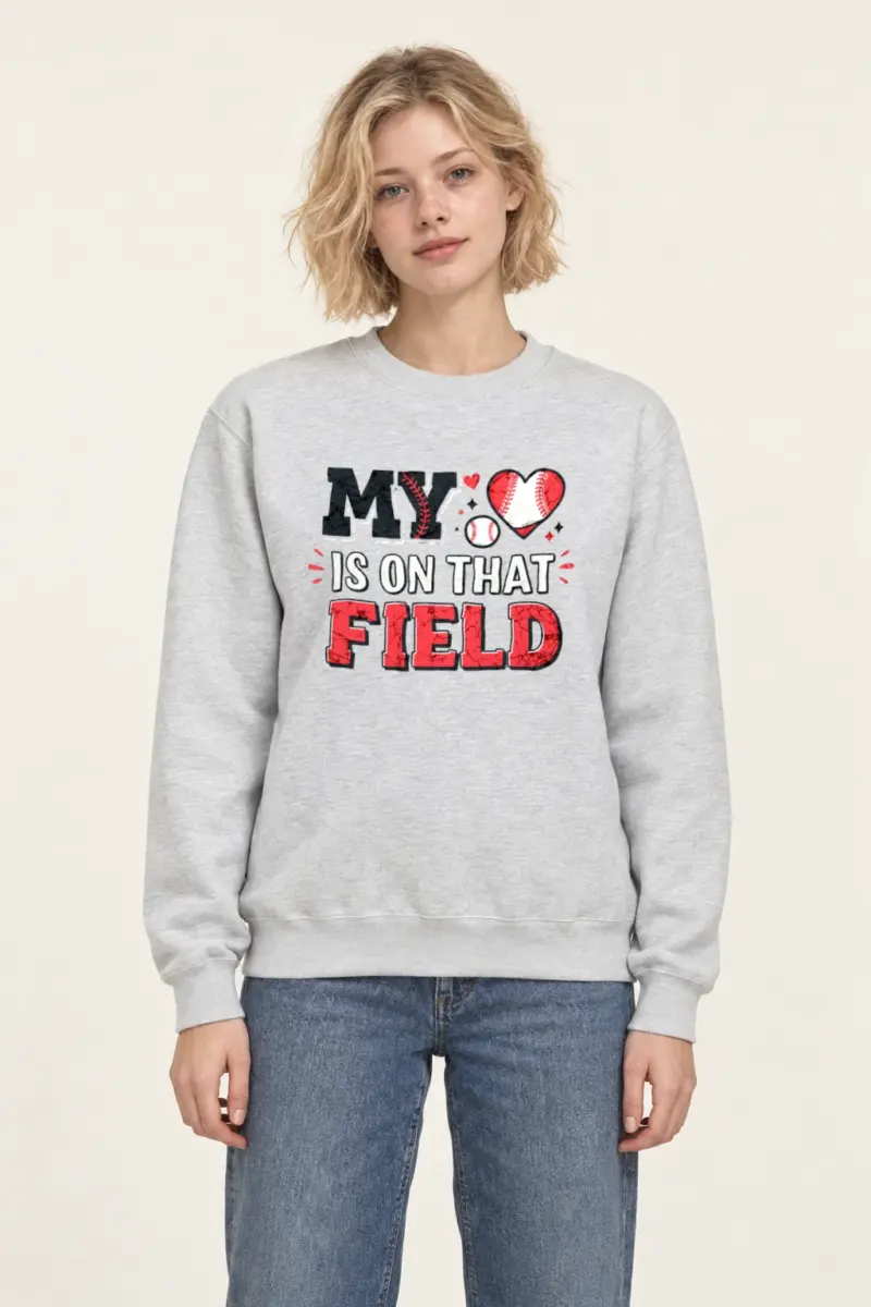 "Heart On The Field" Heavy Blend Unisex Crewneck Sweatshirt