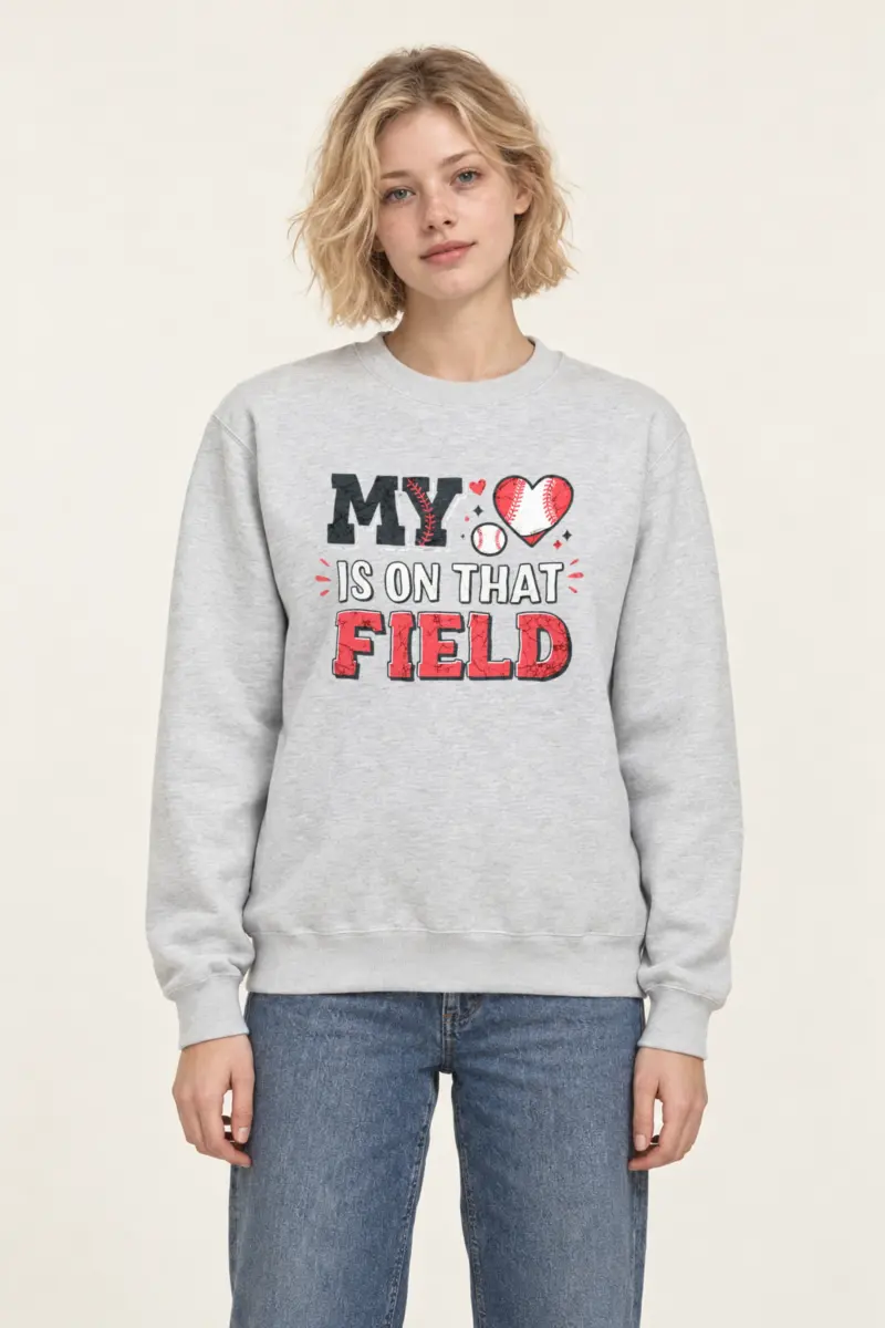 "Heart On The Field" Heavy Blend Unisex Crewneck Sweatshirt