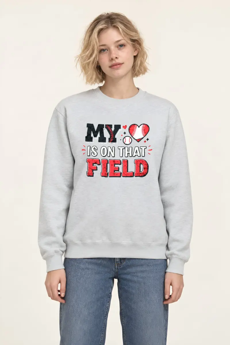 "Heart On The Field" Heavy Blend Unisex Crewneck Sweatshirt