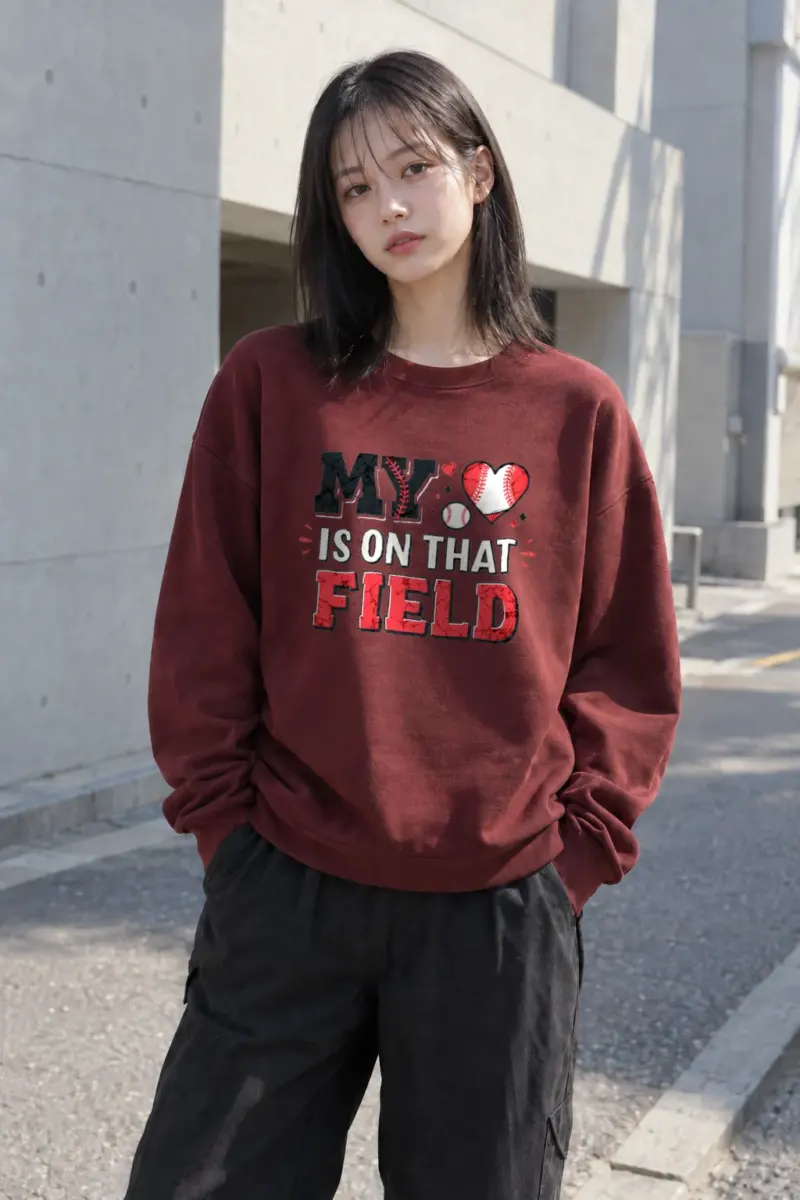 "Heart On The Field" Heavy Blend Unisex Crewneck Sweatshirt | Gildan 18000