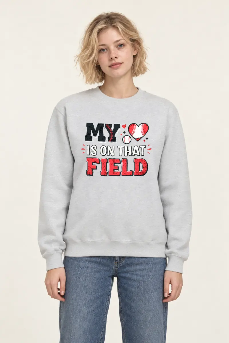 "Heart On The Field" Heavy Blend Unisex Crewneck Sweatshirt