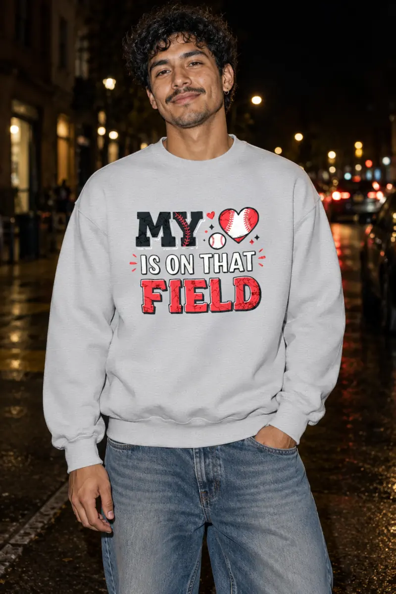 "Heart On The Field" Heavy Blend Unisex Crewneck Sweatshirt