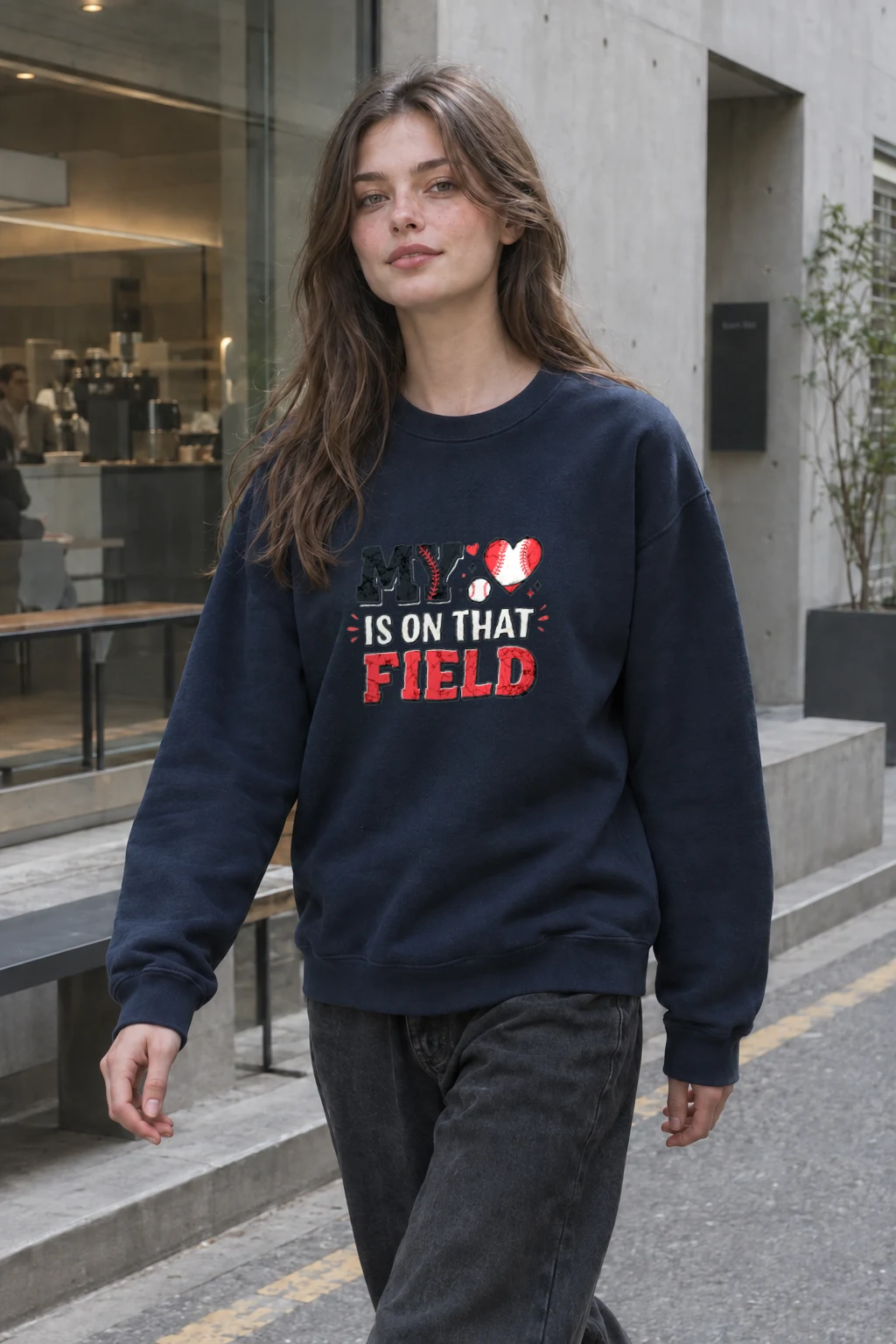 "Heart On The Field" Heavy Blend Unisex Crewneck Sweatshirt | Gildan 18000