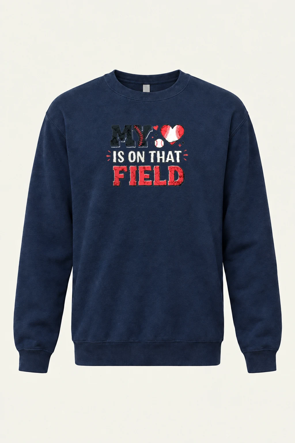 "Heart On The Field" Heavy Blend Unisex Crewneck Sweatshirt | Gildan 18000