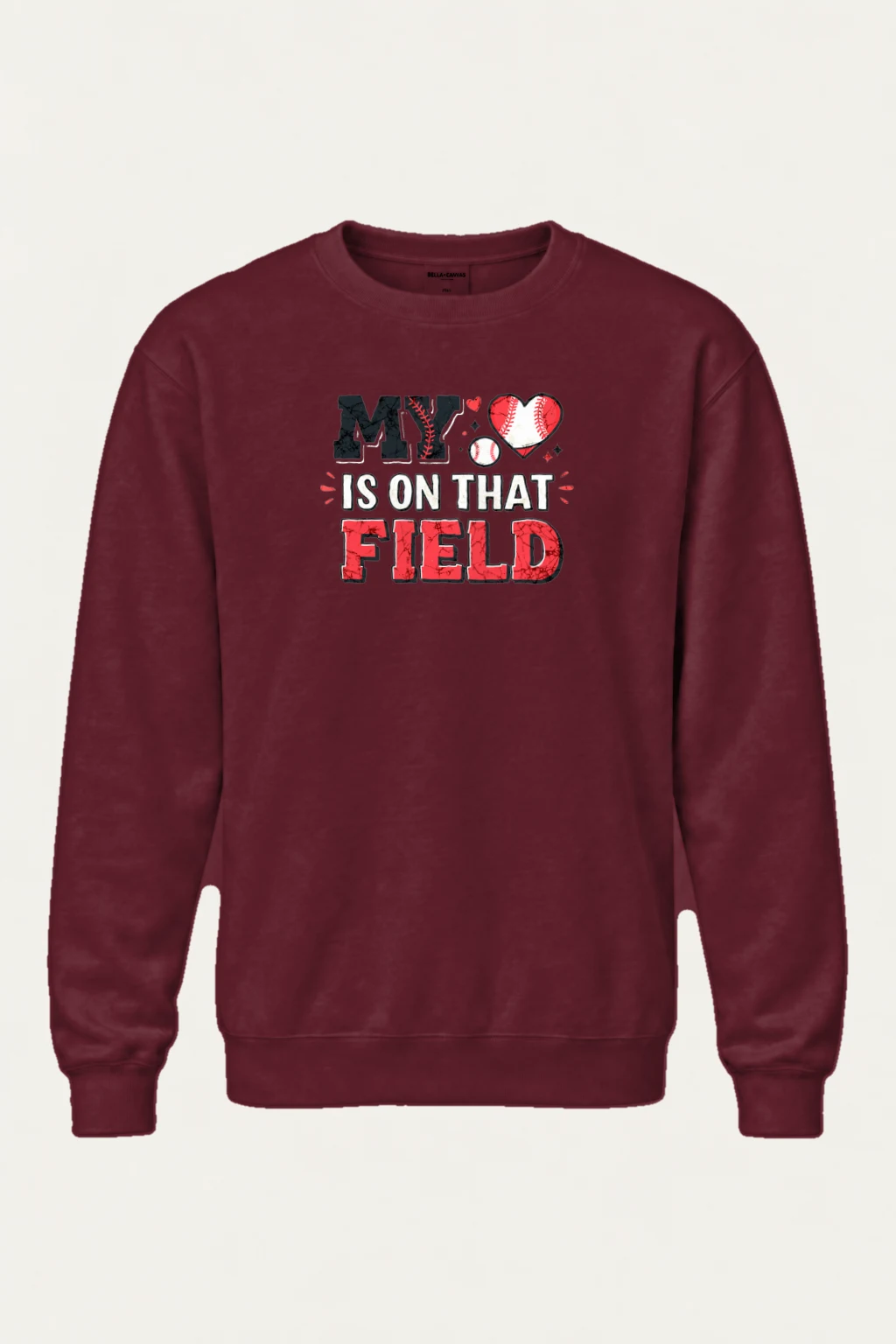 "Heart On The Field" Heavy Blend Unisex Crewneck Sweatshirt | Gildan 18000
