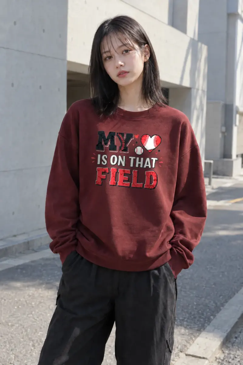 "Heart On The Field" Heavy Blend Unisex Crewneck Sweatshirt | Gildan 18000