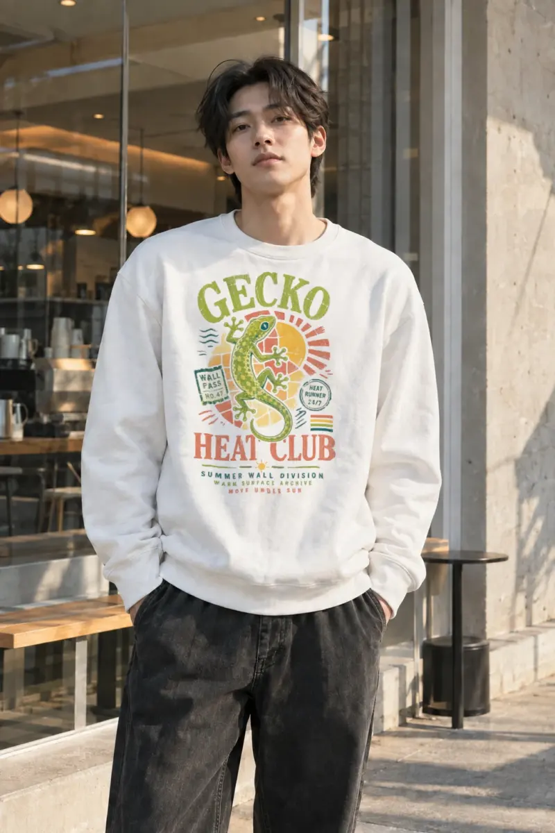 “Heat Runner Gecko” Heavy Blend Unisex Crewneck Sweatshirt | Gildan 18000