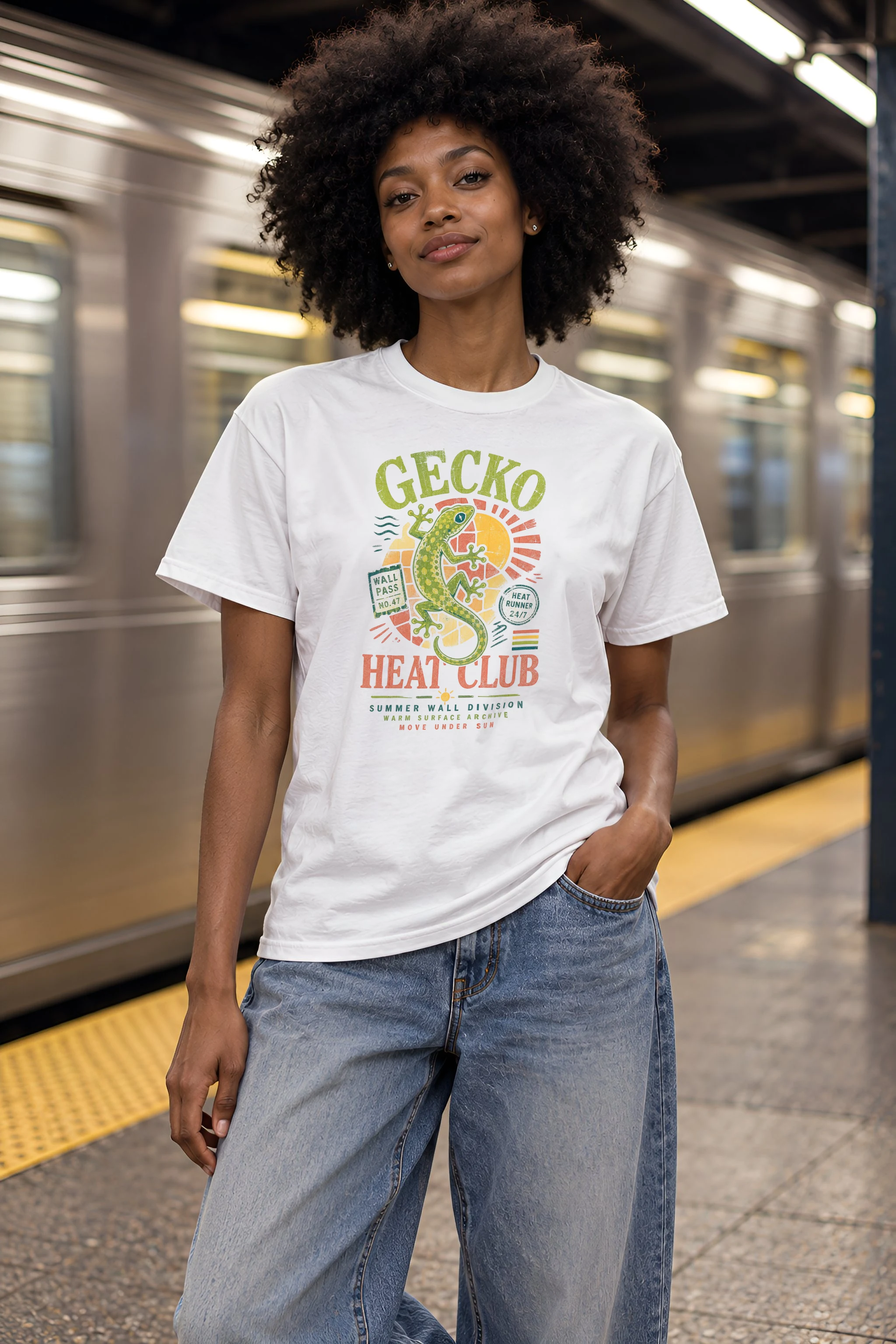 "Heat Runner" Heavyweight Unisex Crewneck T-shirt