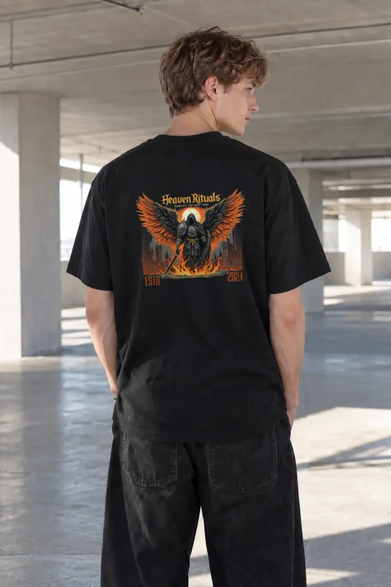 "Heaven Rituals" Heavyweight Unisex Crewneck T-shirt | Gildan 5000