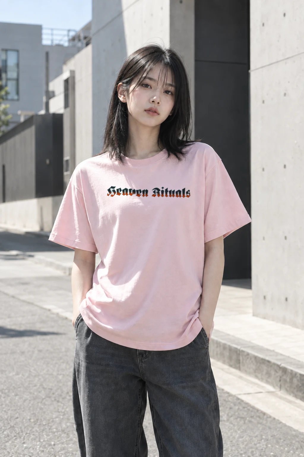 "Heaven Rituals" Heavyweight Unisex Crewneck T-shirt | Gildan 5000