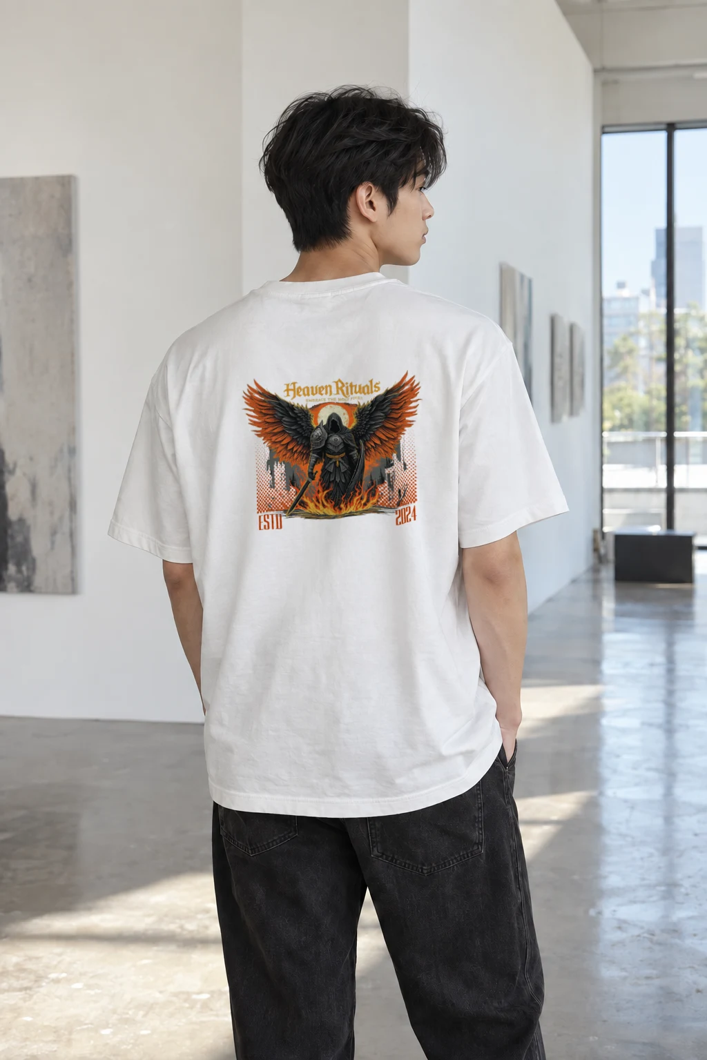 "Heaven Rituals" Heavyweight Unisex Crewneck T-shirt | Gildan 5000