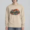 "Snarling Tiger with Gothic Script" Unisex Longsleeve T-shirt