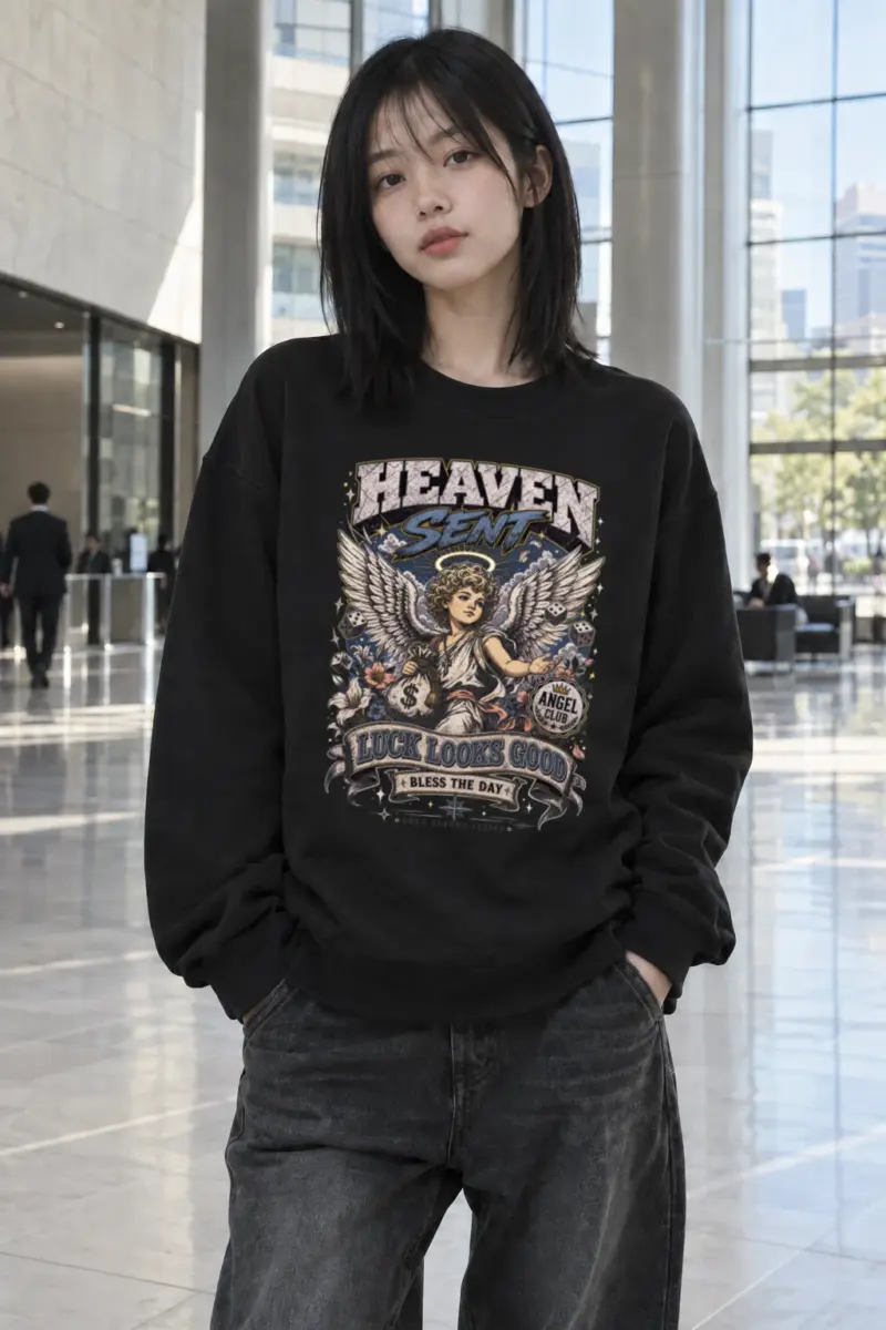 "Heaven Sent Angel" Heavy Blend Unisex Crewneck Sweatshirt | Gildan 18000
