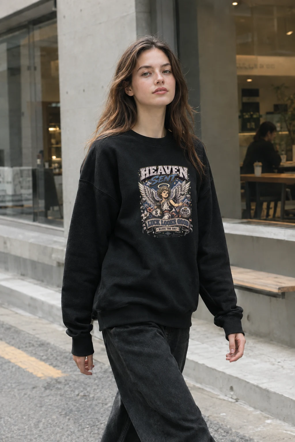 "Heaven Sent Angel" Heavy Blend Unisex Crewneck Sweatshirt | Gildan 18000