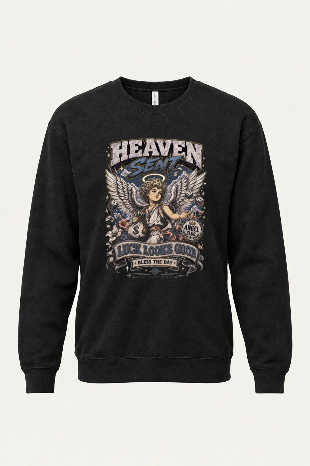 "Heaven Sent Angel" Heavy Blend Unisex Crewneck Sweatshirt | Gildan 18000