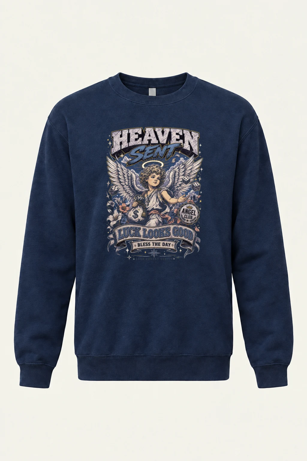 "Heaven Sent Angel" Unisex Sponge Fleece Crewneck Sweatshirt | Bella + Canvas 3901