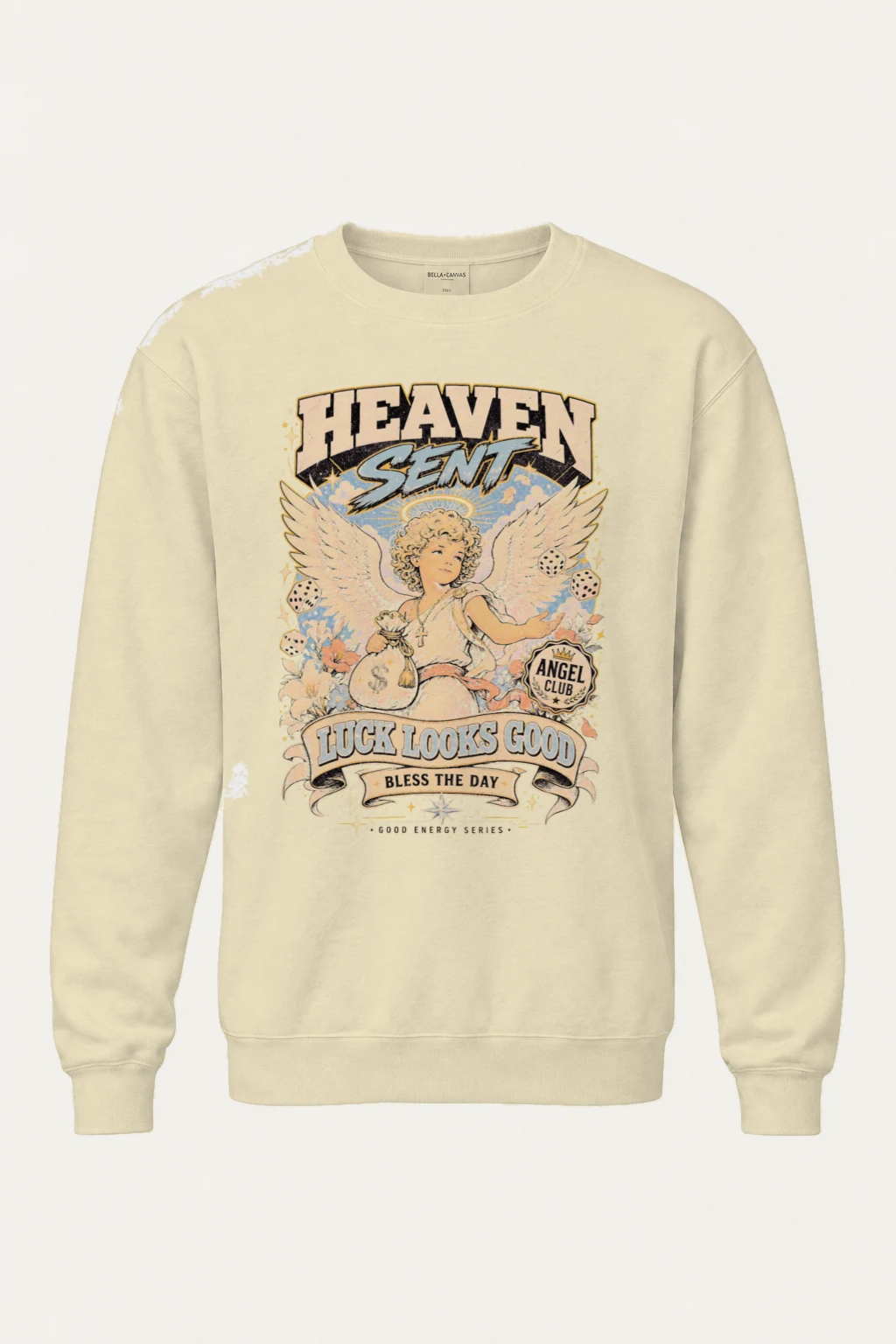 "Heaven Sent Angel" Unisex Sponge Fleece Crewneck Sweatshirt | Bella + Canvas 3901