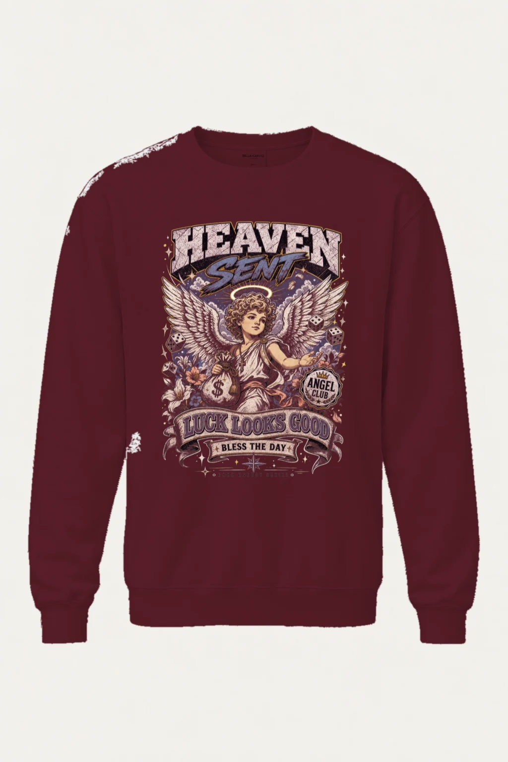 "Heaven Sent Angel" Unisex Sponge Fleece Crewneck Sweatshirt | Bella + Canvas 3901