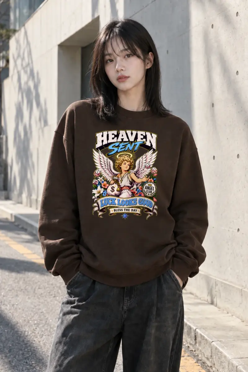 "Heaven Sent Luck" Heavy Blend Unisex Crewneck Sweatshirt | Gildan 18000