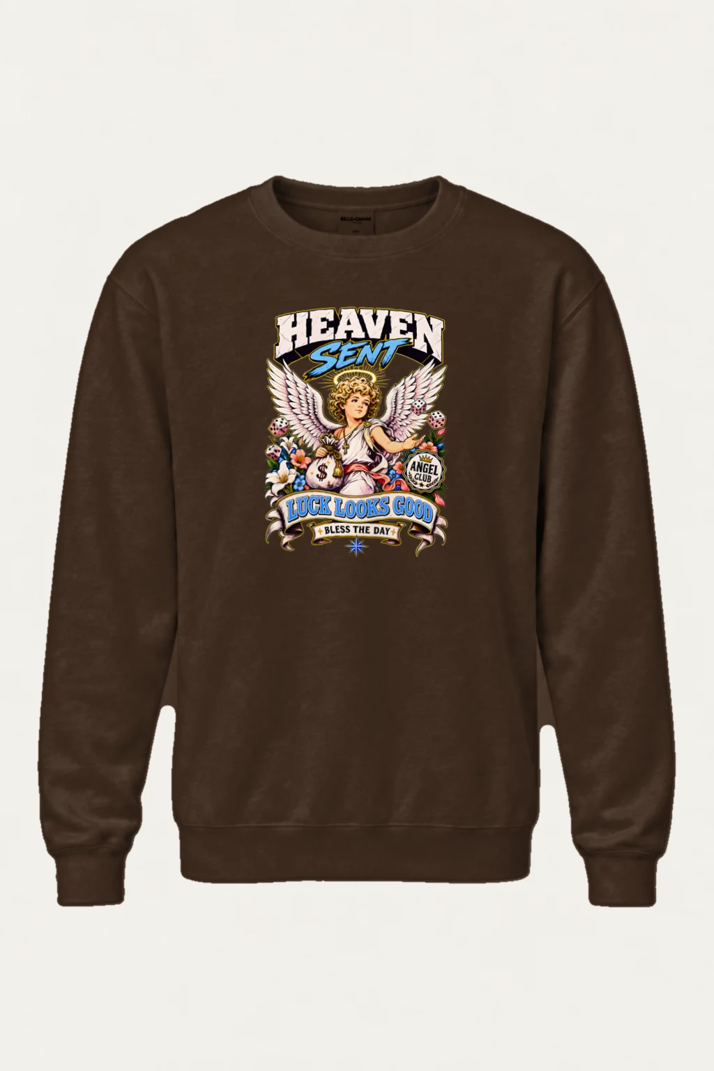 "Heaven Sent Luck" Heavy Blend Unisex Crewneck Sweatshirt | Gildan 18000