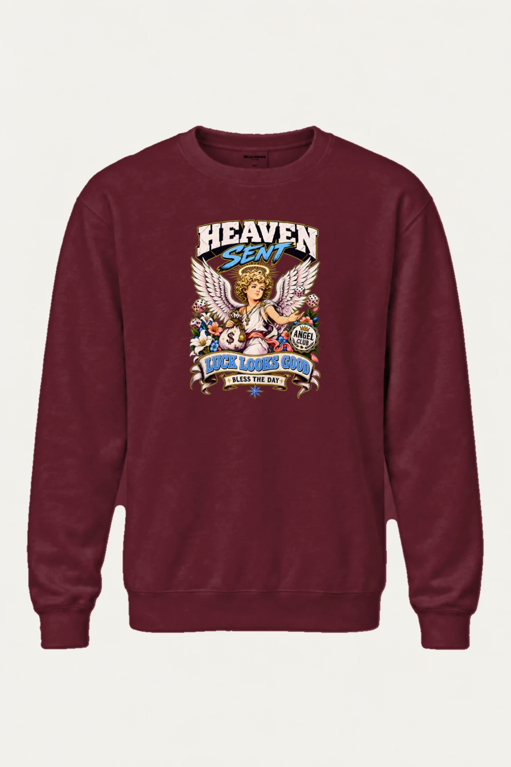 "Heaven Sent Luck" Heavy Blend Unisex Crewneck Sweatshirt | Gildan 18000