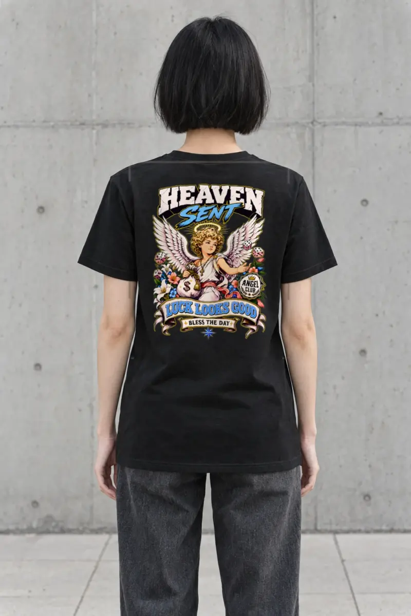 "Heaven Sent Luck" Heavyweight Unisex Crewneck T-shirt