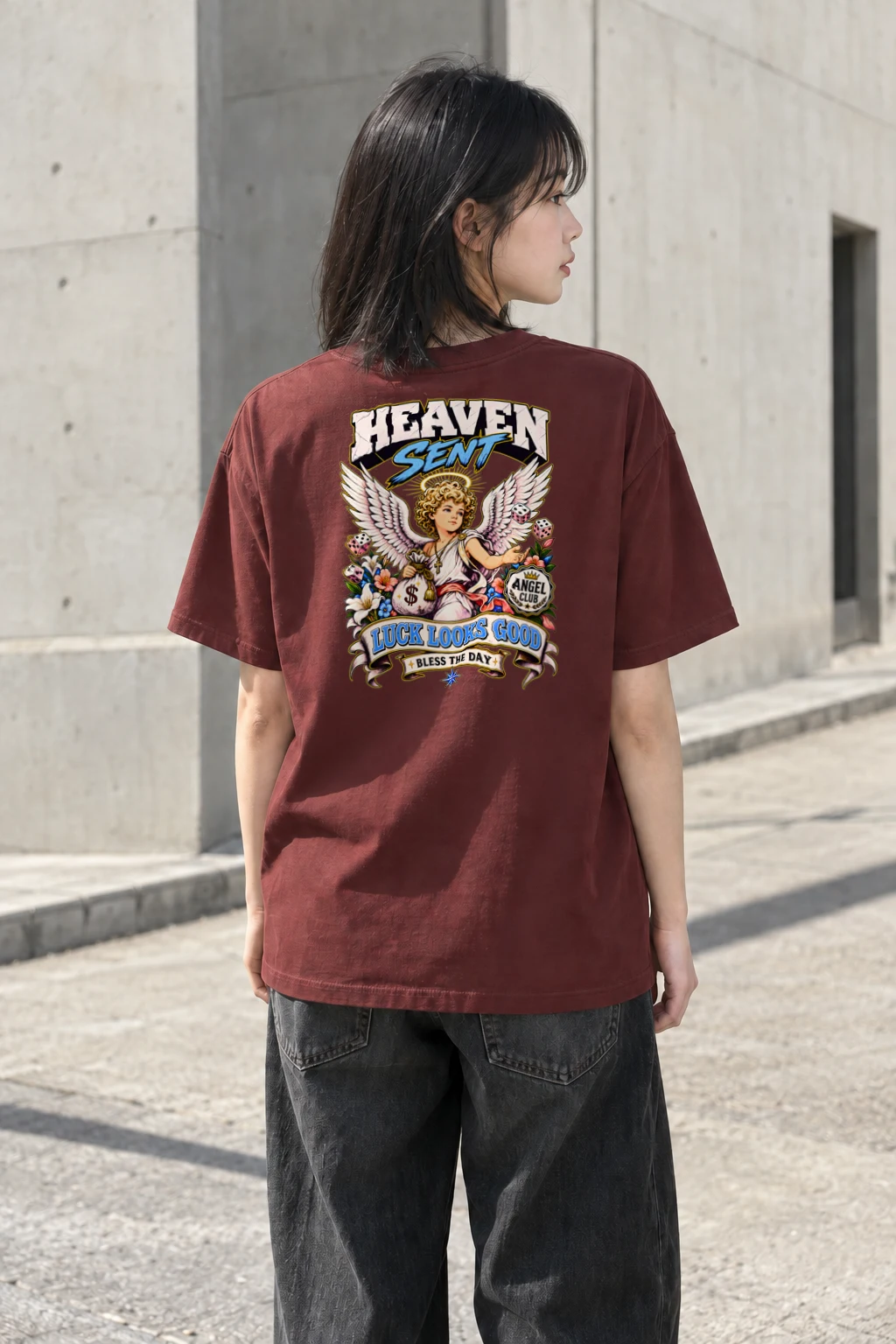 "Heaven Sent Luck" Heavyweight Unisex Crewneck T-shirt | Gildan 5000
