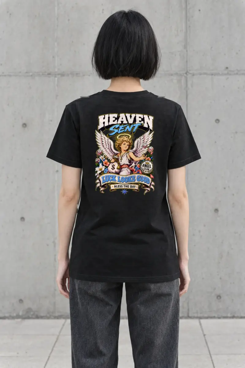 "Heaven Sent Luck" Heavyweight Unisex Crewneck T-shirt