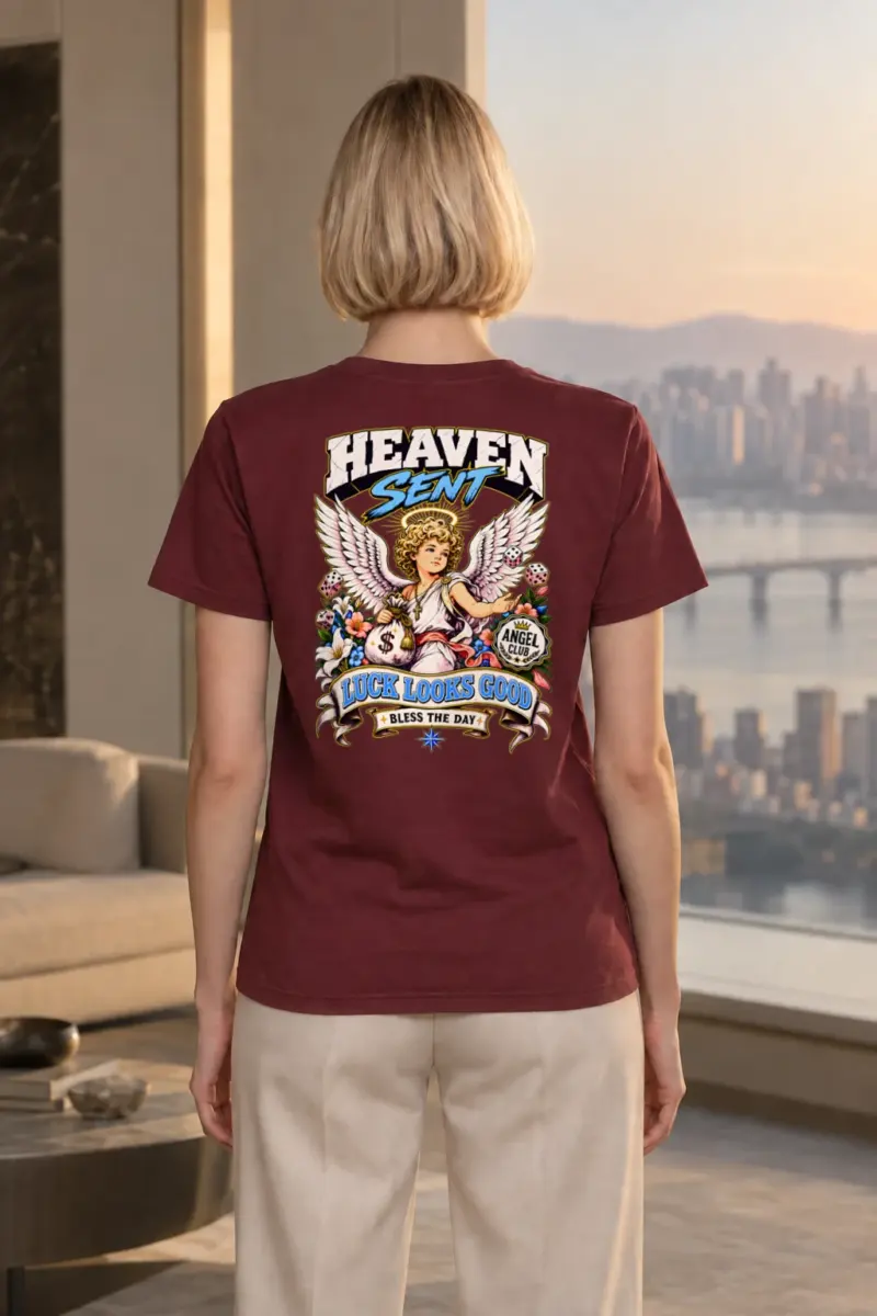 "Heaven Sent Luck" Heavyweight Unisex Crewneck T-shirt | Gildan 5000
