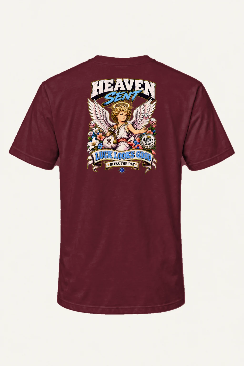"Heaven Sent Luck" Heavyweight Unisex Crewneck T-shirt | Gildan 5000