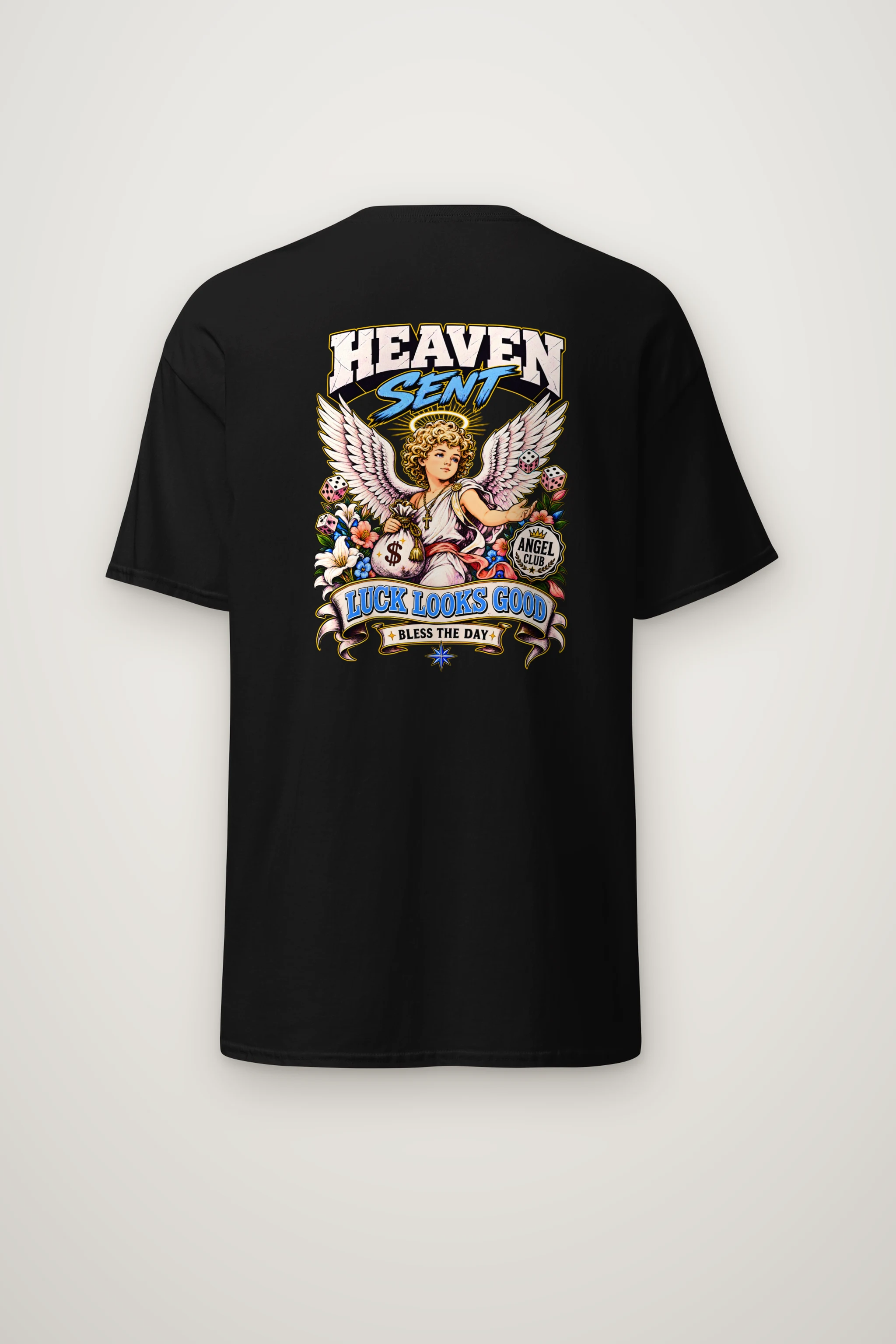 "Heaven Sent Luck" Heavyweight Unisex Crewneck T-shirt