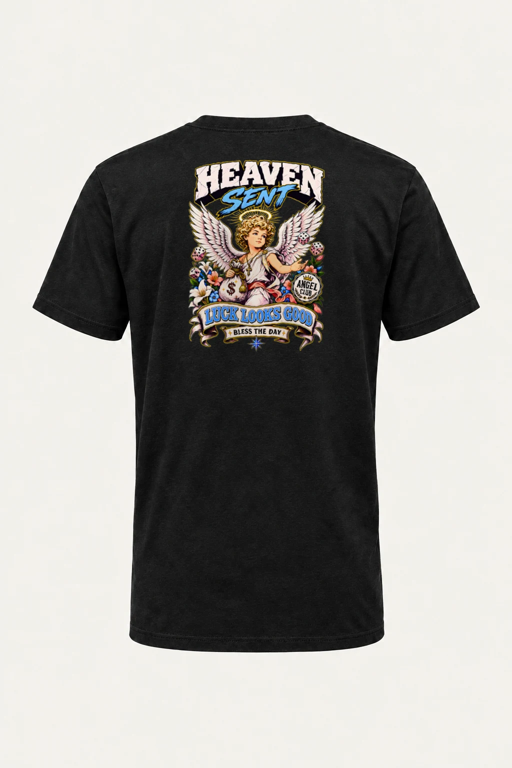 "Heaven Sent Luck" Heavyweight Unisex Crewneck T-shirt | Gildan 5000