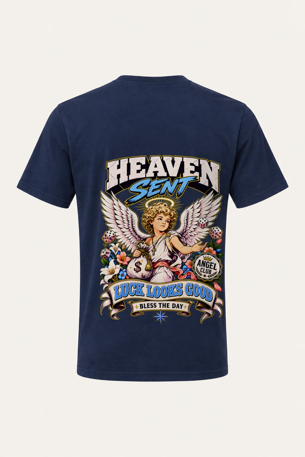 "Heaven Sent Luck" Heavyweight Unisex Crewneck T-shirt | Gildan 5000