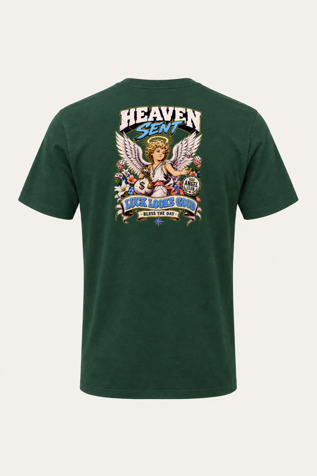"Heaven Sent Luck" Heavyweight Unisex Crewneck T-shirt | Gildan 5000