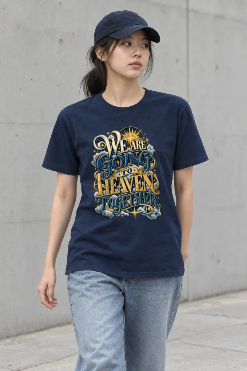 "We Are Going To Heaven Together" Heavyweight Unisex Crewneck T-shirt