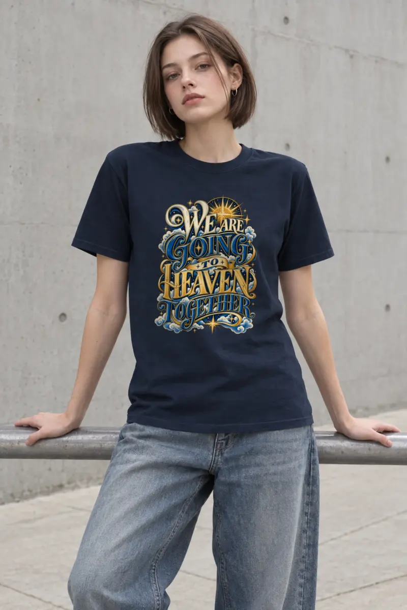 "We Are Going To Heaven Together" Heavyweight Unisex Crewneck T-shirt