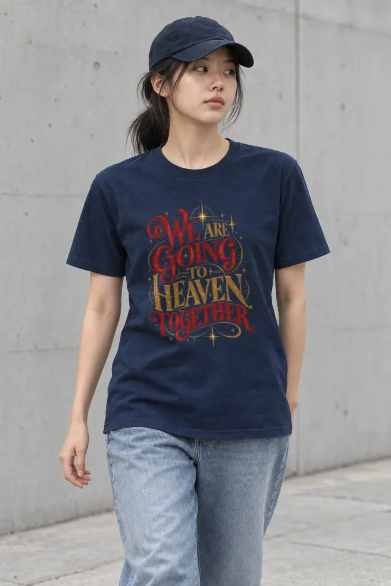 "Heaven Together" Heavyweight Unisex Crewneck T-shirt | Gildan 5000