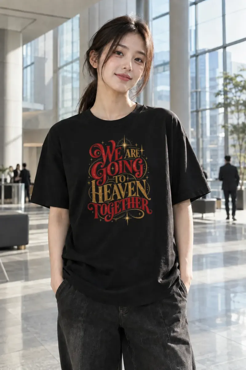"Heaven Together" Heavyweight Unisex Crewneck T-shirt | Gildan 5000