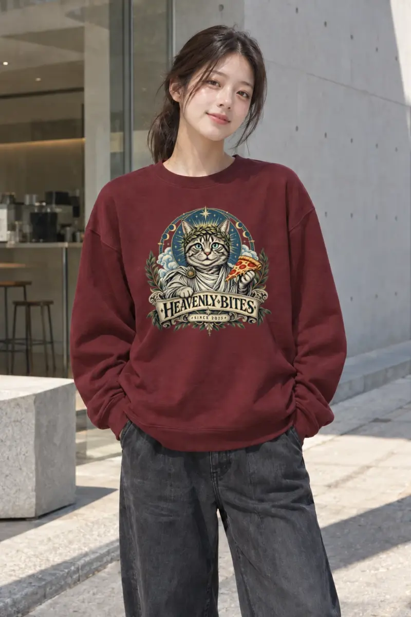 "Heavenly Bites Cat" Heavy Blend Unisex Crewneck Sweatshirt | Gildan 18000