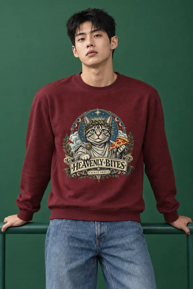 "Heavenly Bites Cat" Heavy Blend Unisex Crewneck Sweatshirt