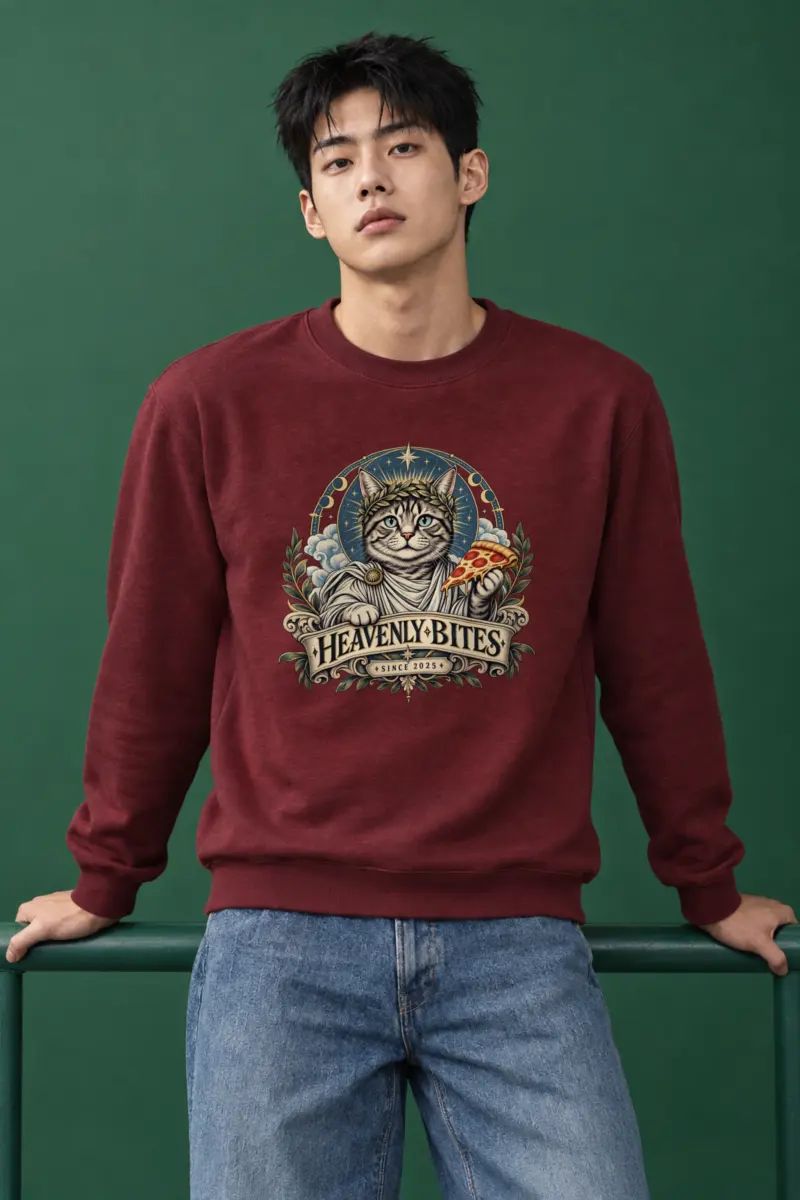 "Heavenly Bites Cat" Heavy Blend Unisex Crewneck Sweatshirt