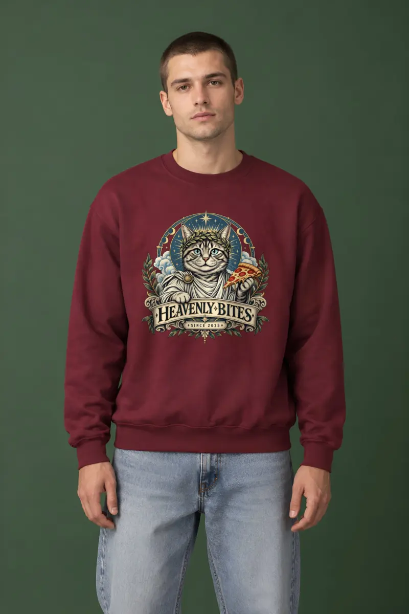 "Heavenly Bites Cat" Heavy Blend Unisex Crewneck Sweatshirt