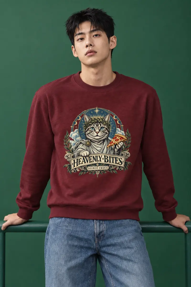 "Heavenly Bites Cat" Heavy Blend Unisex Crewneck Sweatshirt